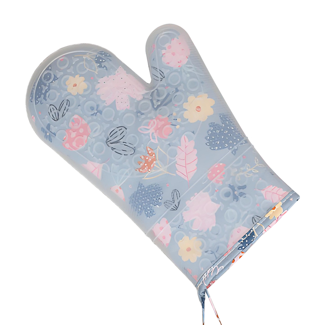 Floral Themed Silicone Oven Mitt