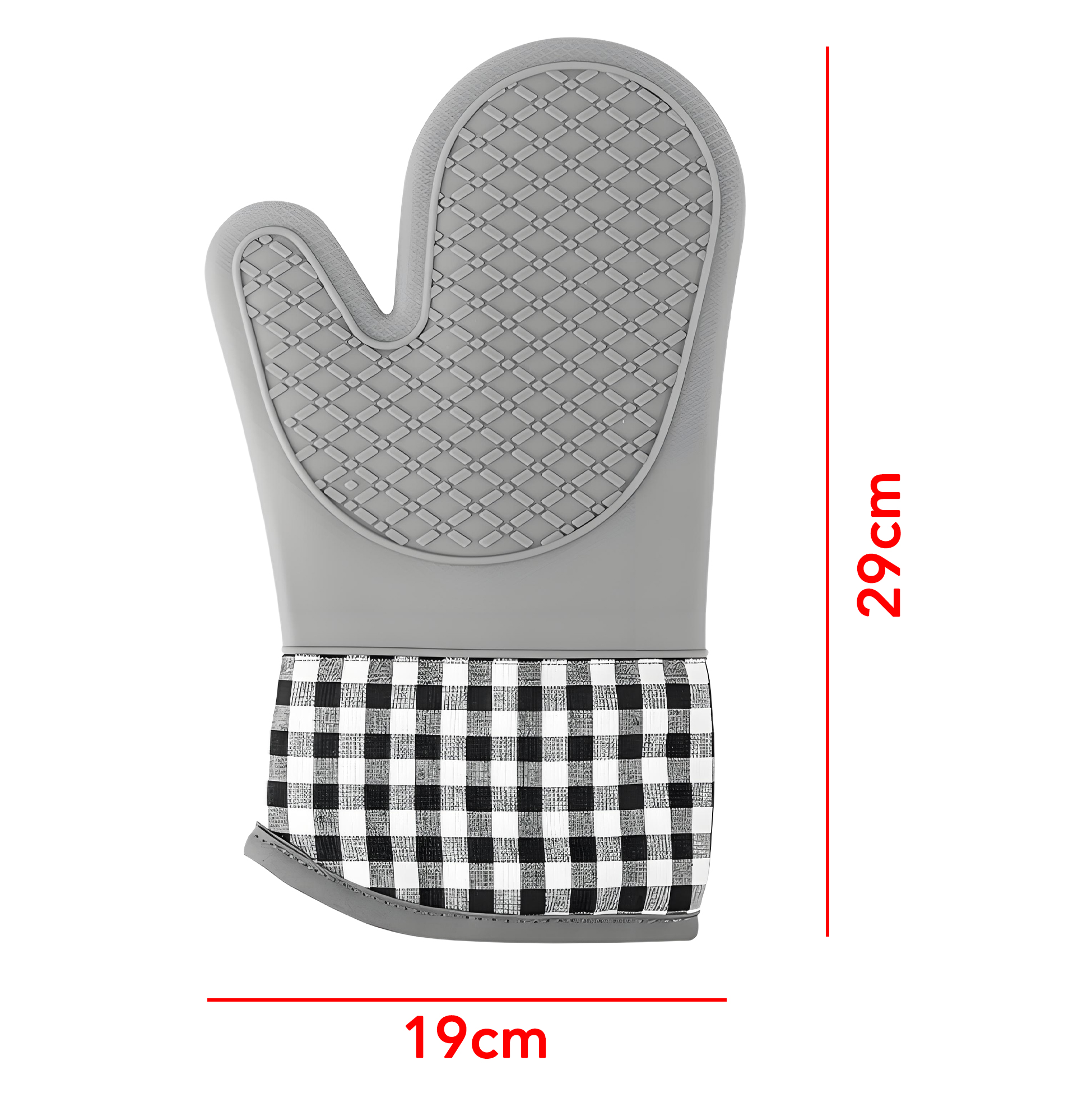 Stylish Grey Silicone Oven Mitt