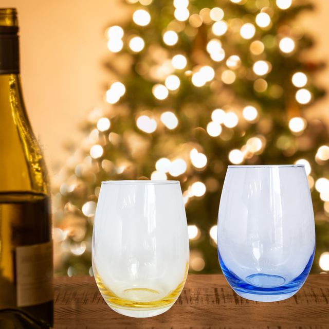 Colorful Angel Wind Chime & Tinted Wine Glass Set