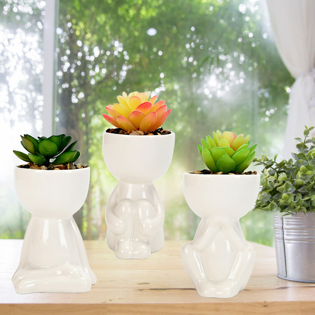 Set of 3 Human Shaped Succulent Pot