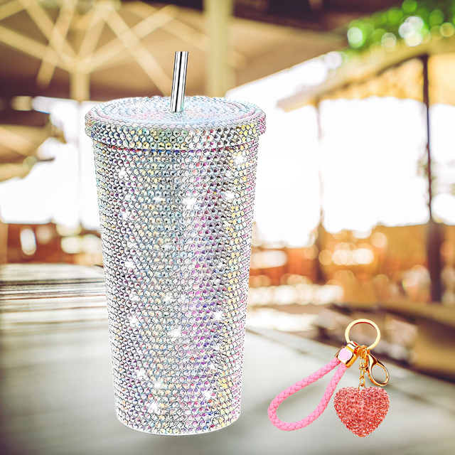 Bling Diamond Tumbler With Keychain