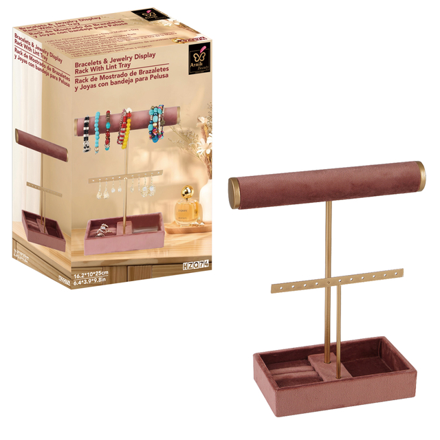 Bracelets & Jewelry Display Rack With Lint Tray