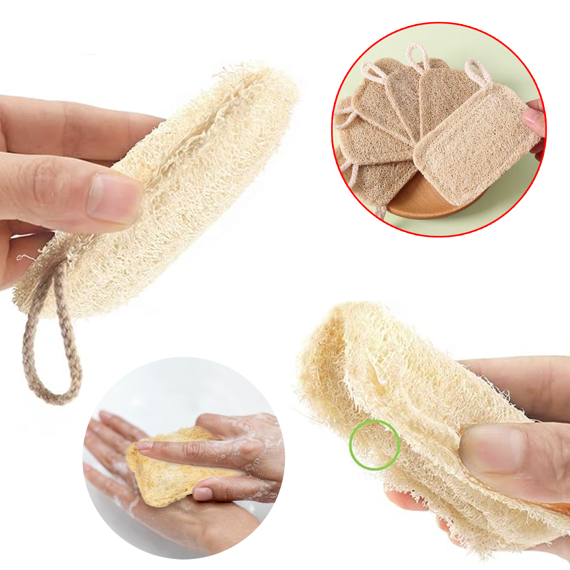 Natural Loofah Exfoliating Bath Sponge