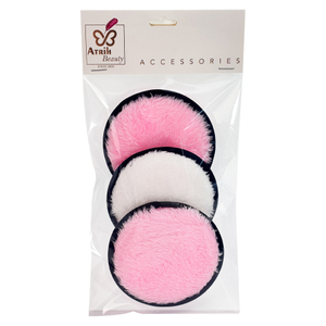 Set of 3 Reusable Plush Facial Cleansing Pads Set