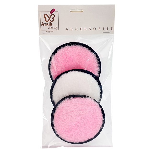 Set of 3 Reusable Plush Facial Cleansing Pads Set