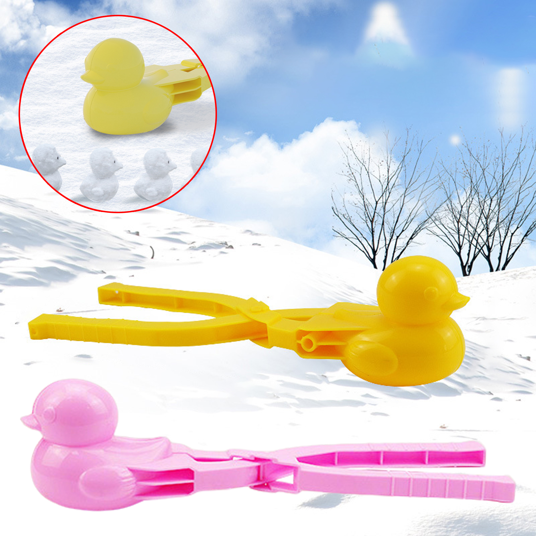 Duck-Shaped Snowball Maker Clips