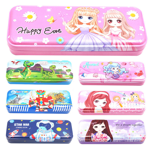 Double-Layered Tin Pencil Box