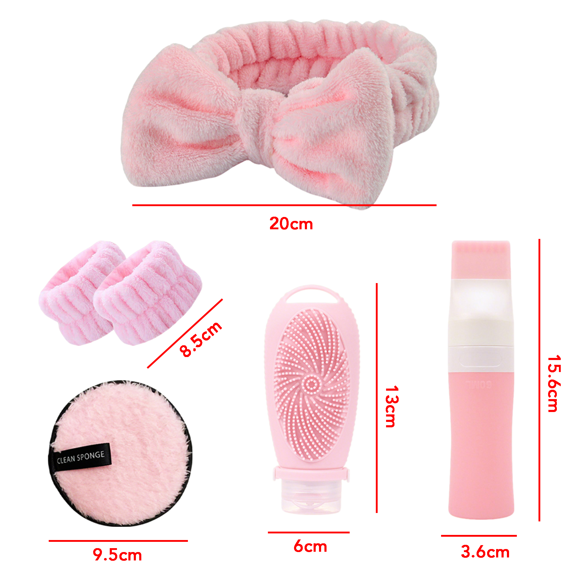 Pink Skincare & Hair Accessory Set of 6