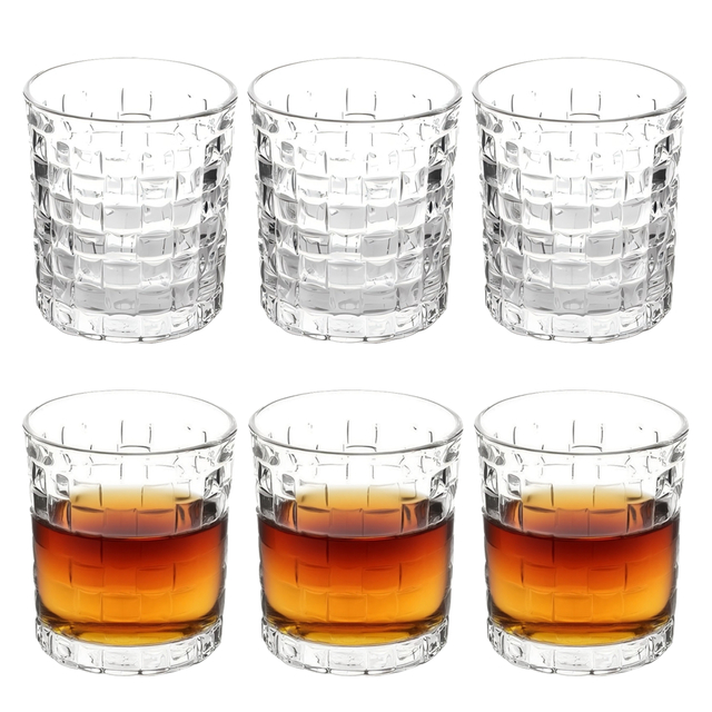 6-Piece Textured Whiskey Glass Set