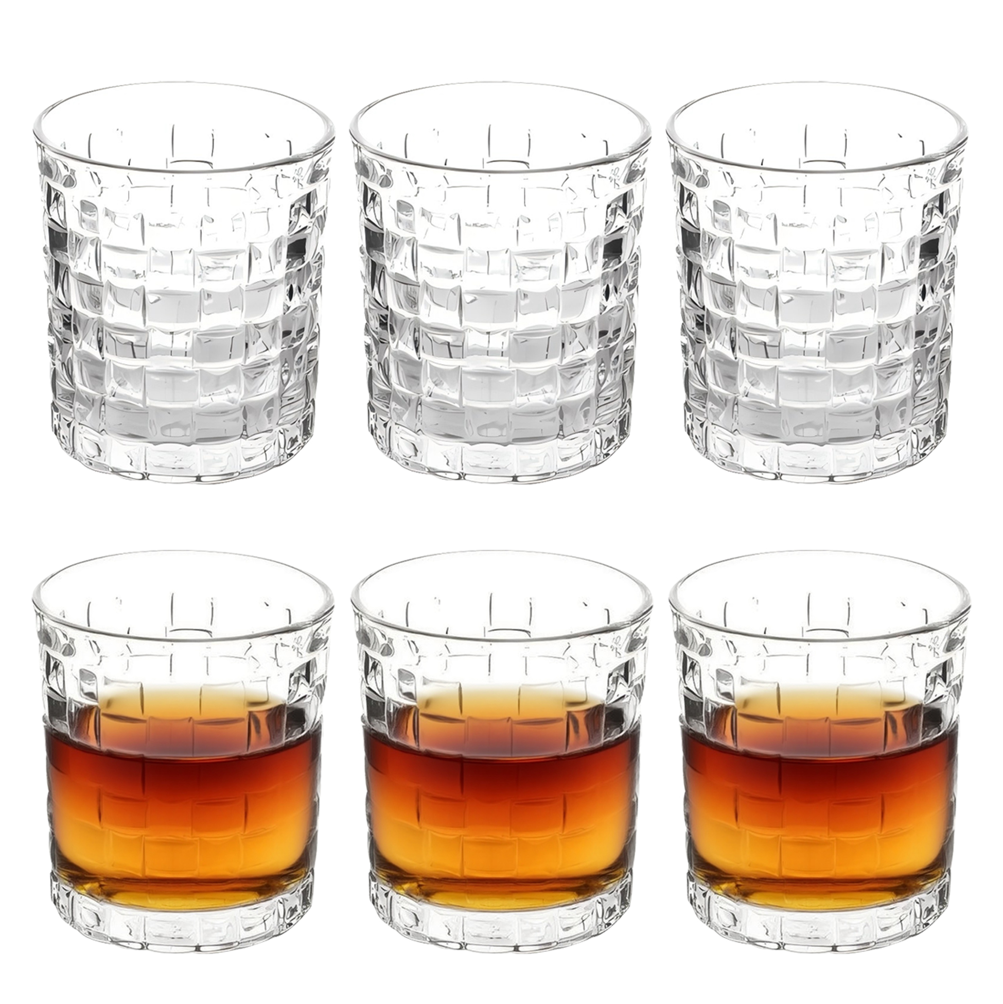 6-Piece Textured Whiskey Glass Set