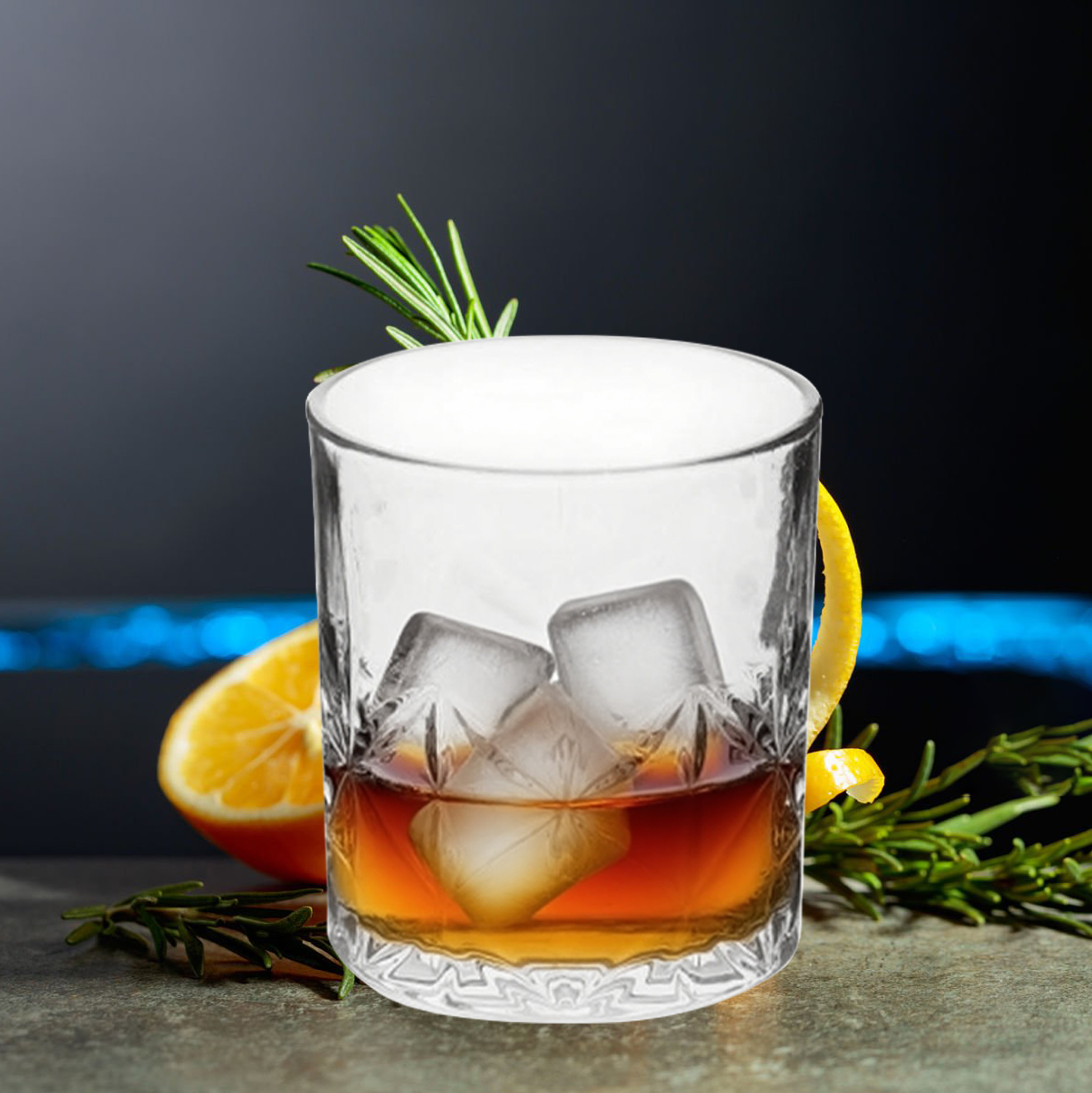 6-Piece Star-Etched Whiskey Glass Set