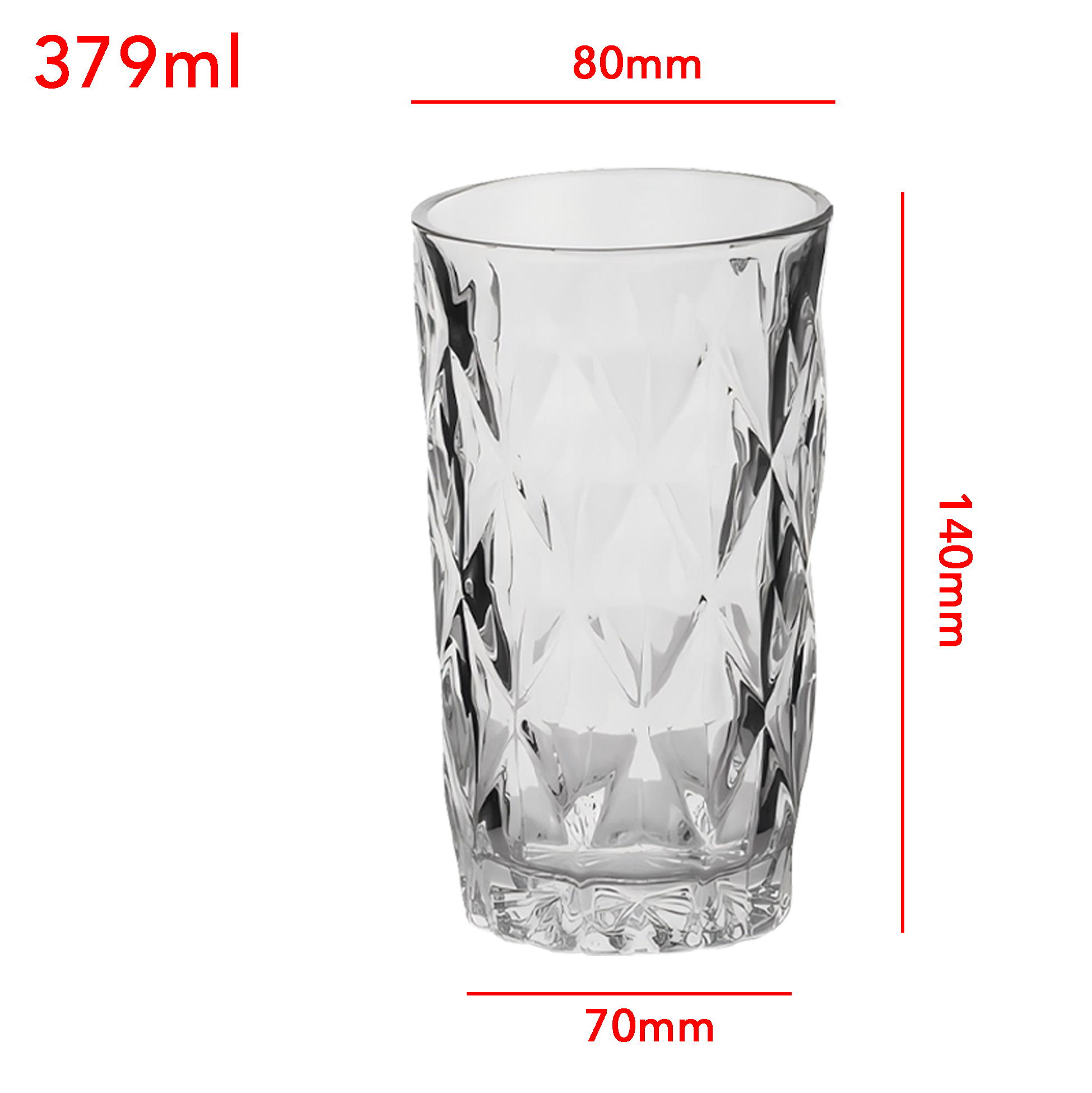 Diamond-Textured Whiskey Glass Set (6 - Piece)