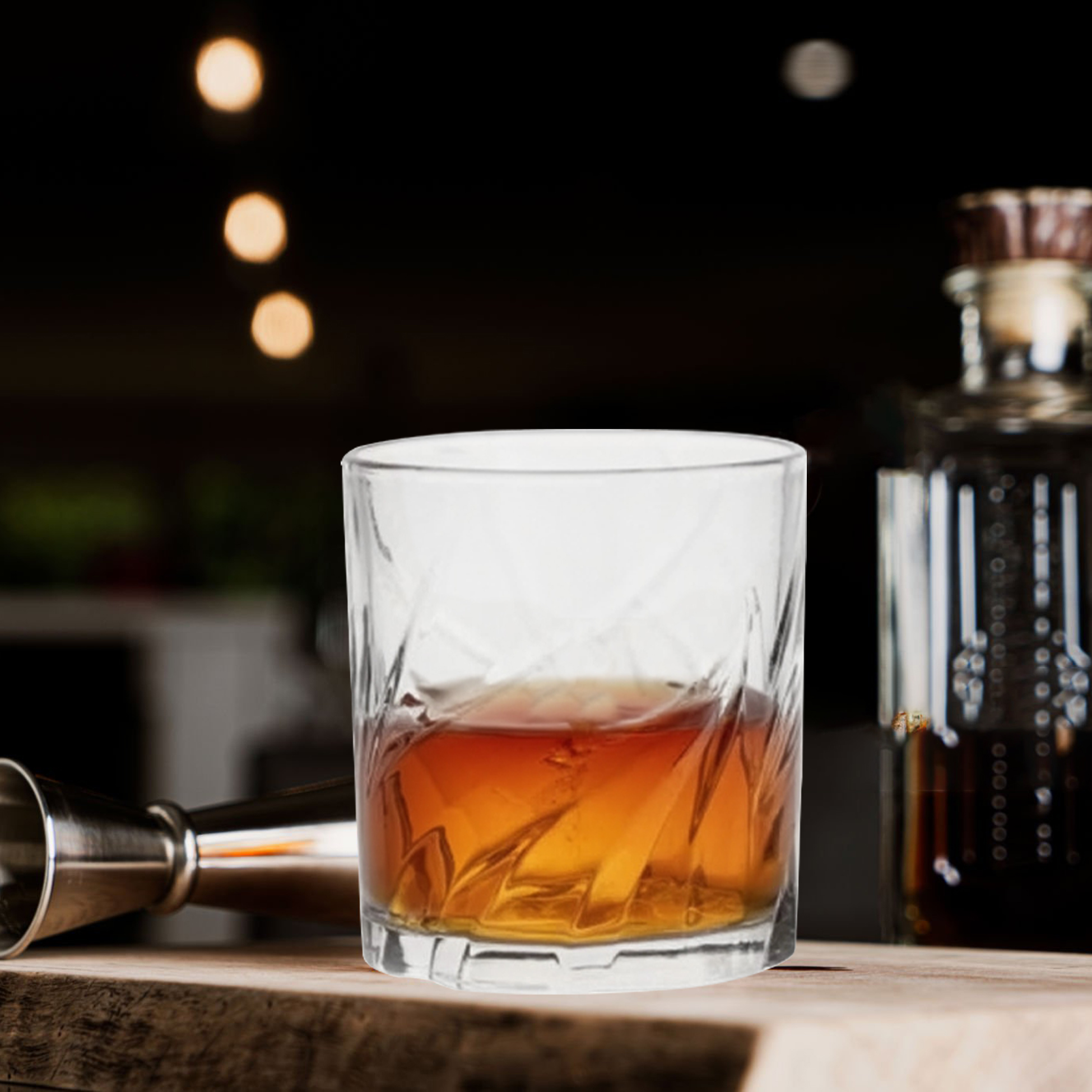 6-Piece Diagonal-Cut Whiskey Glass Set