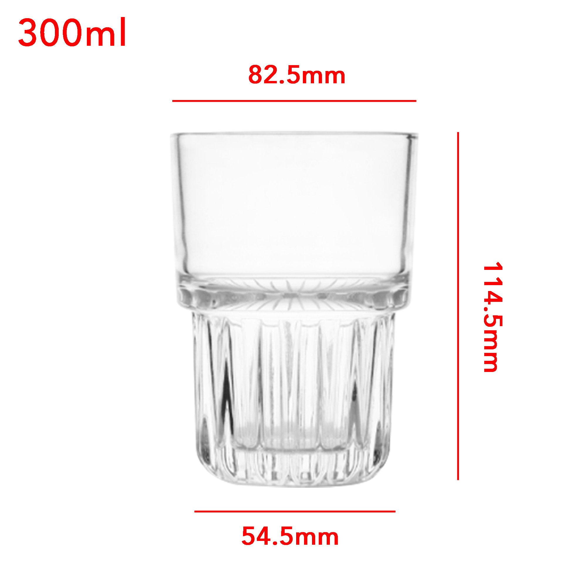 6-Piece Stackable Ribbed Tumbler Set