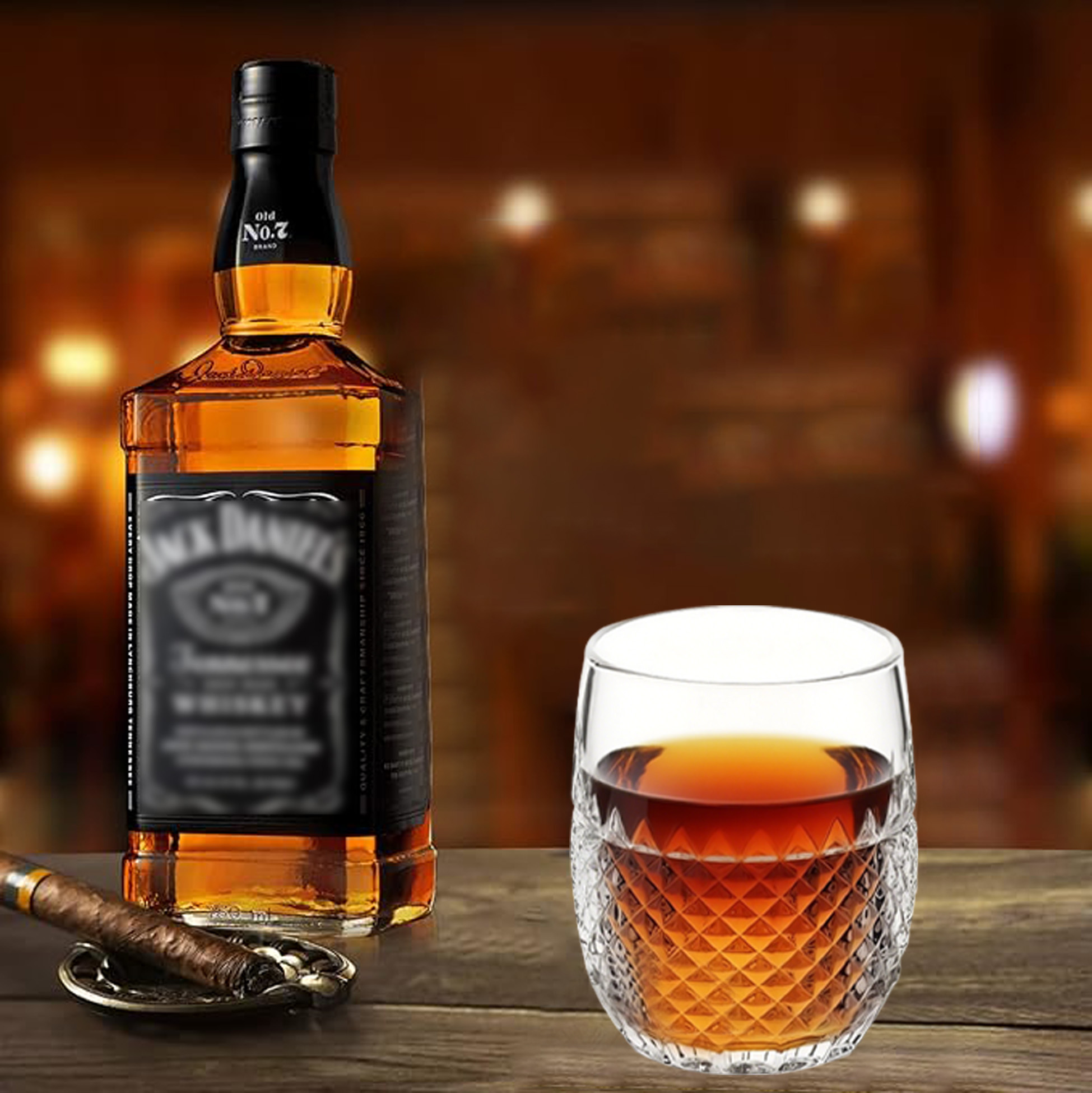 6-Piece Diamond-Textured Whiskey Glass Set