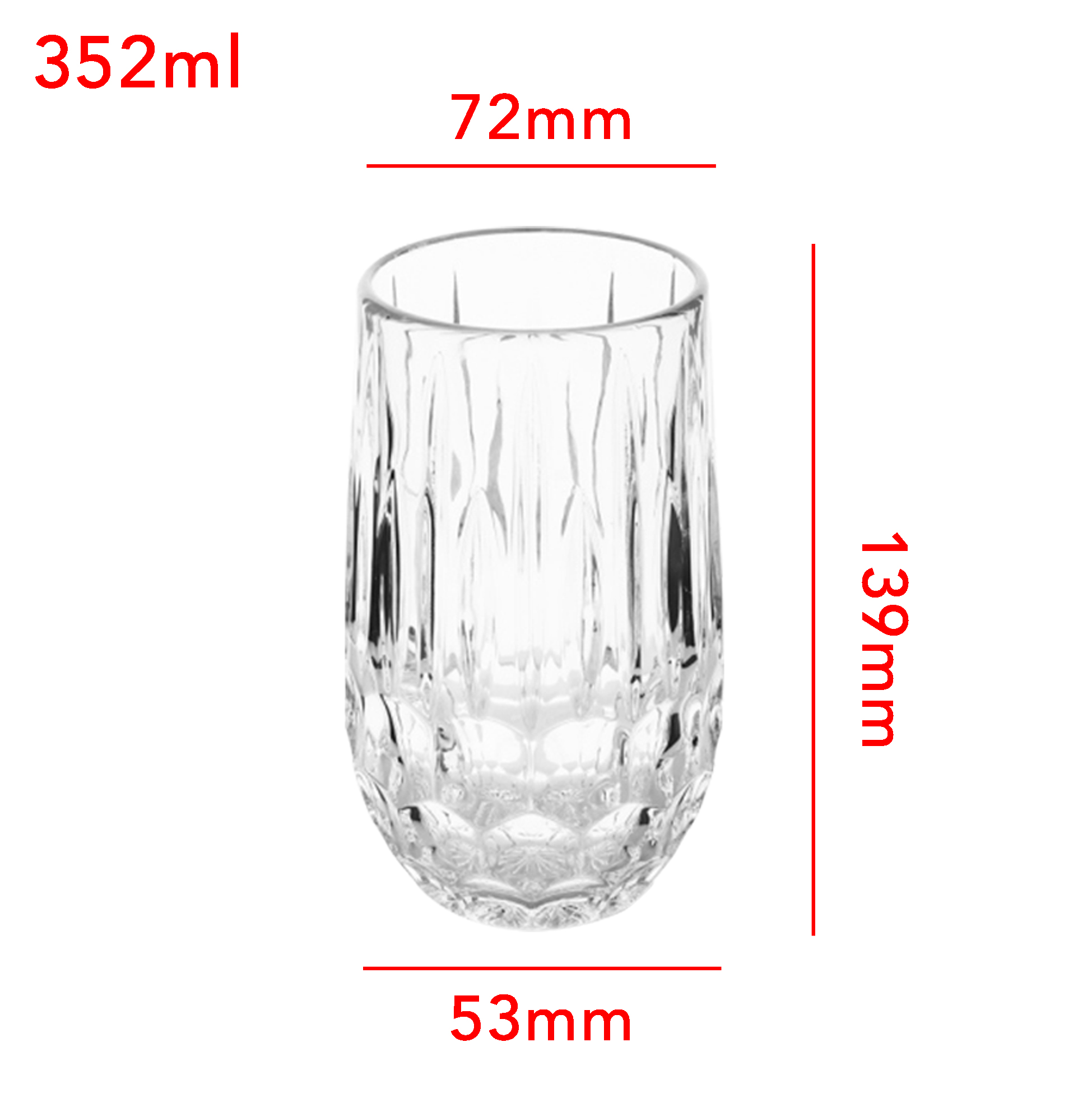 6-Piece Textured Crystal-Clear Tumbler Set