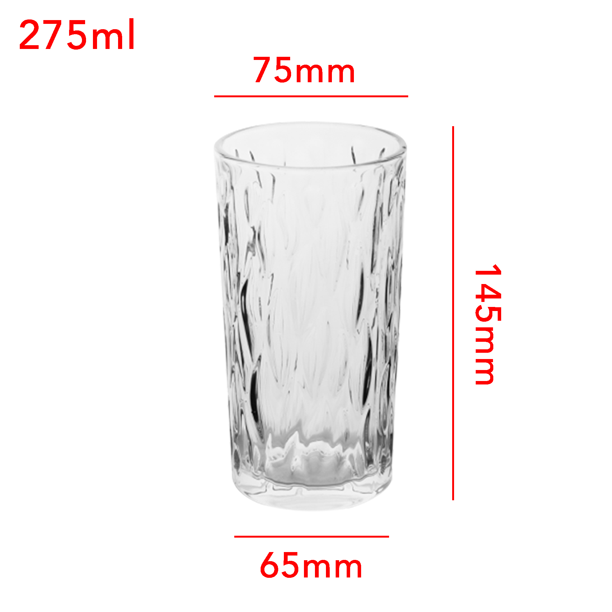 6-Piece Textured Highball Glass Set