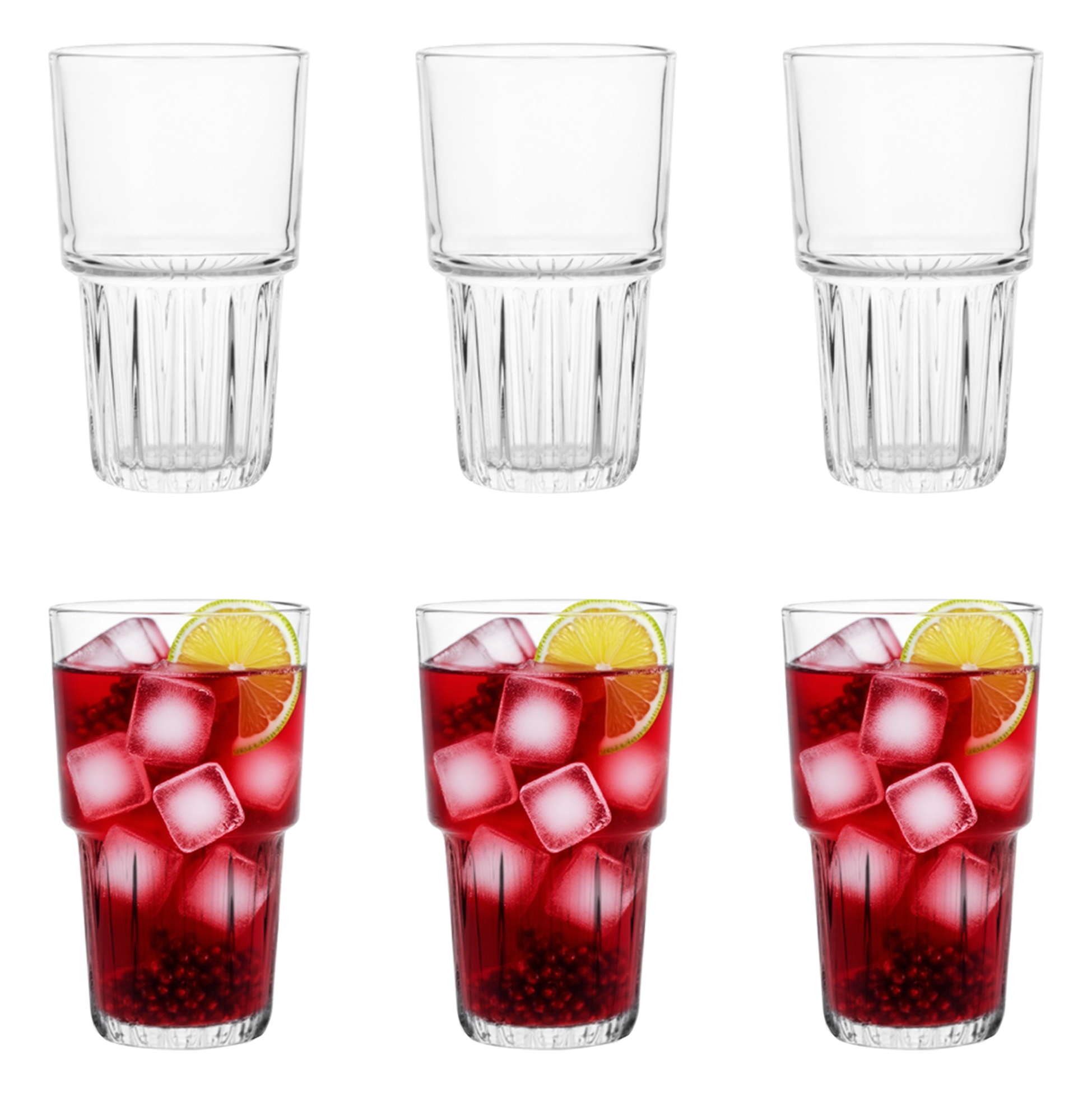 6-Piece Stackable Double-Layer Glass Set