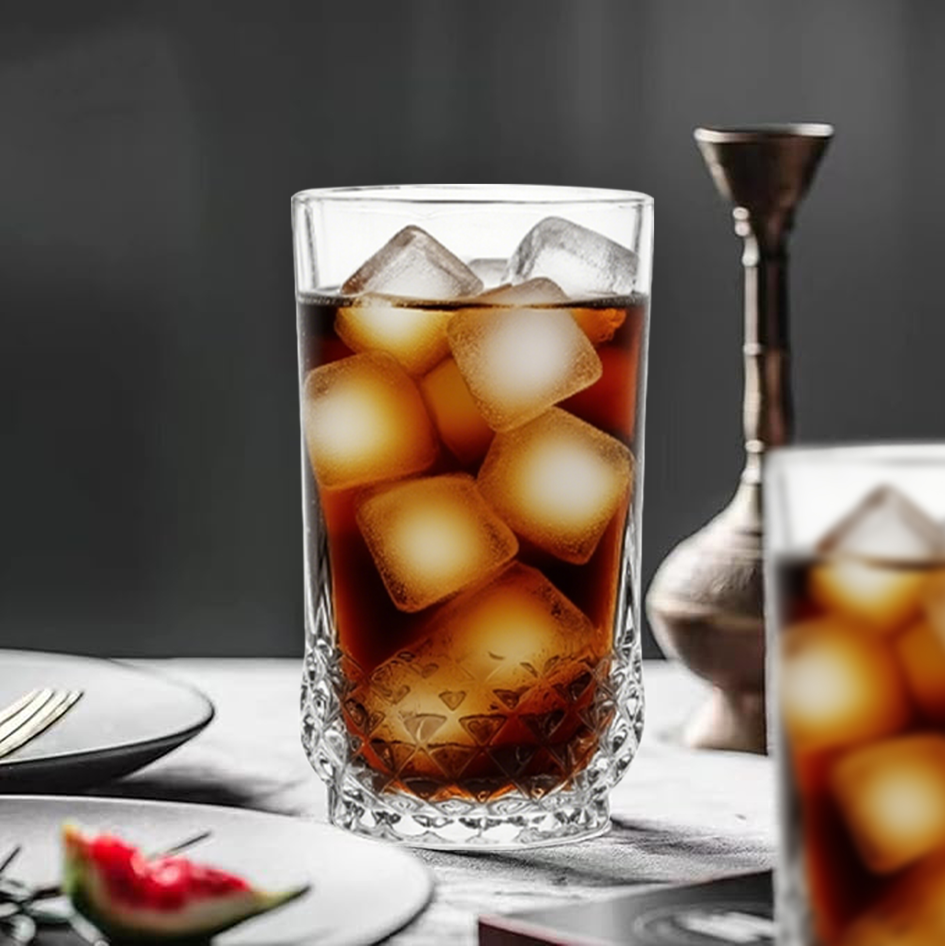 6-Piece Diamond-Base Highball Glass Set