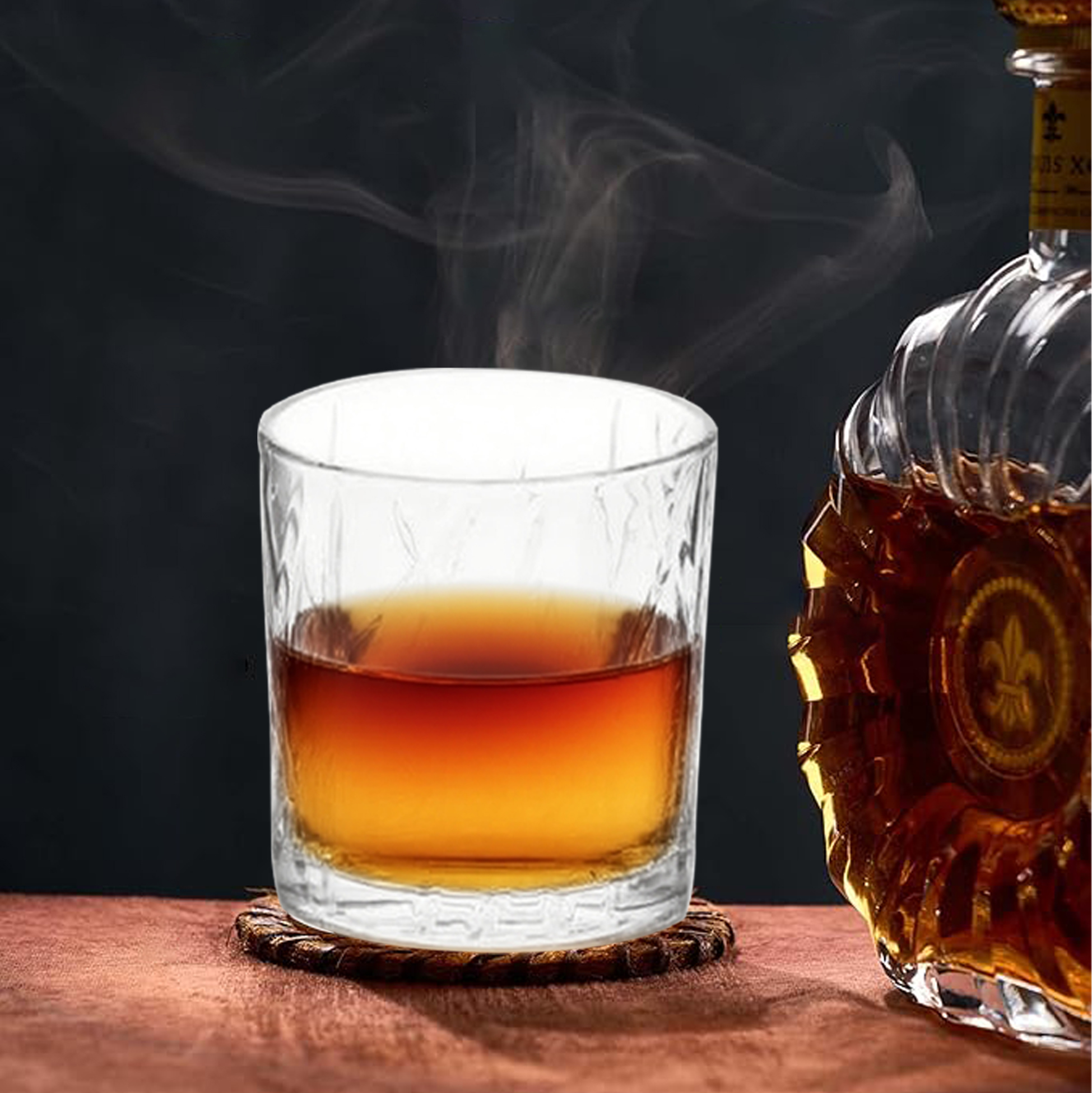 6-Piece Diamond-Cut Whiskey Glass Set