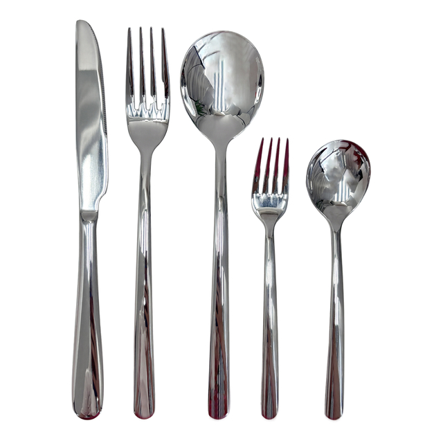 30-Piece Mirror-Polished Stainless Steel Cutlery Set