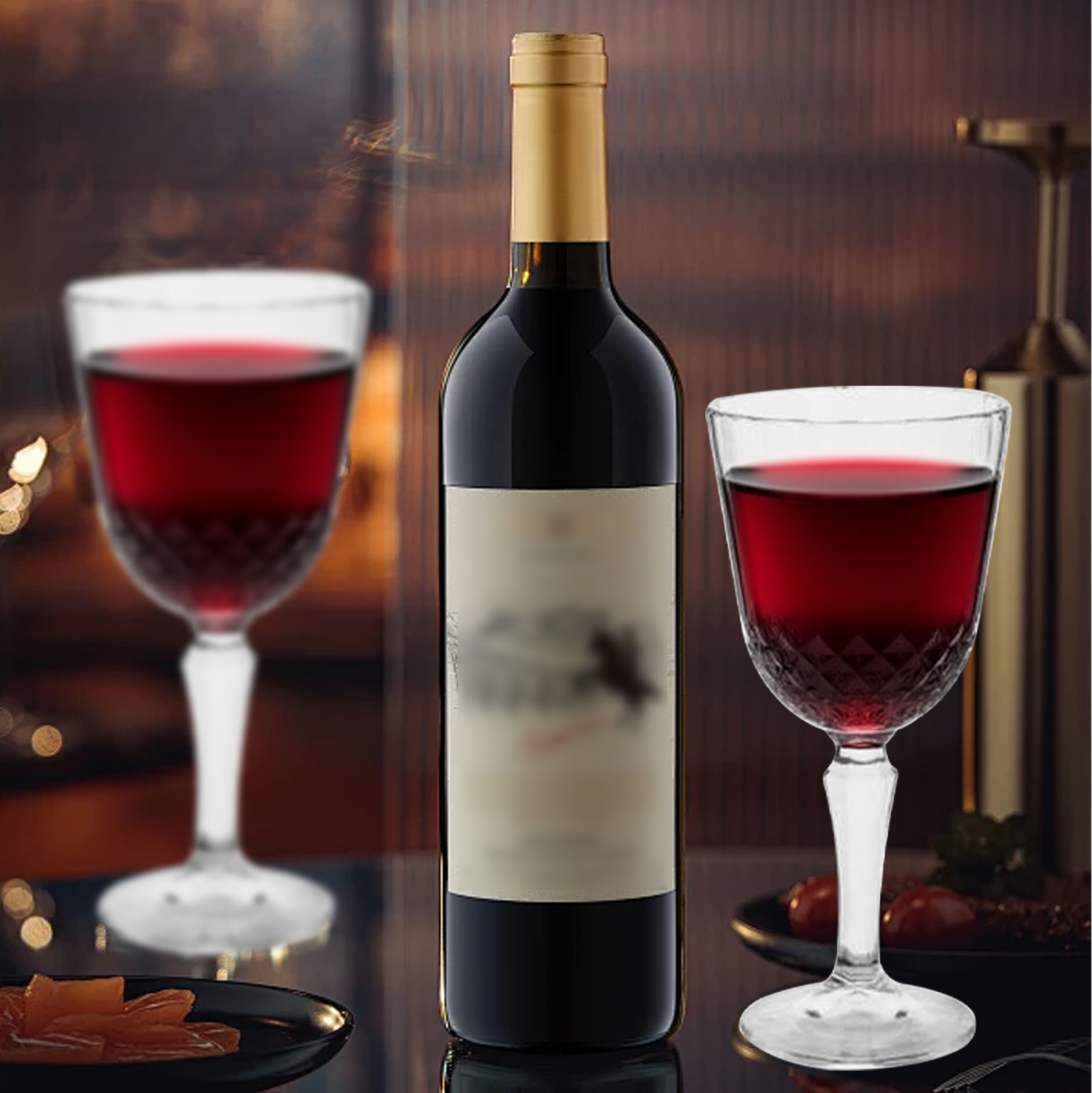 6-Piece Diamond-Cut Wine Glass Set