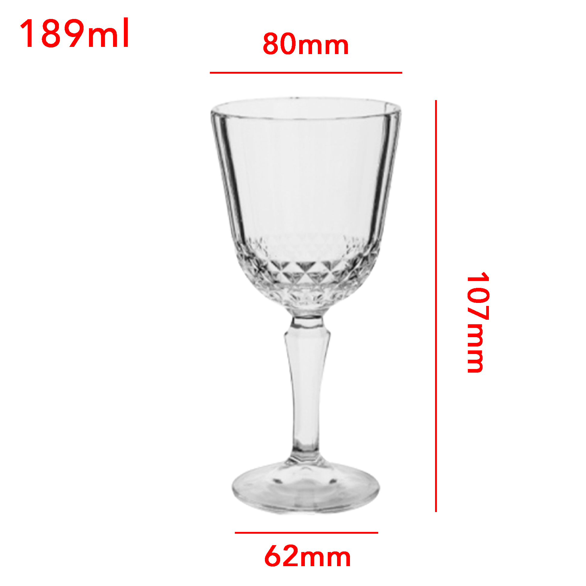 6-Piece Crystal-Cut Wine Glass Set
