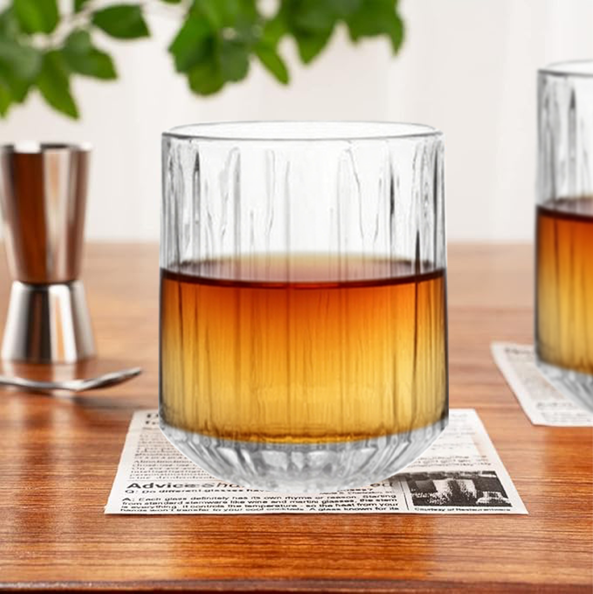 6-Piece Ribbed Whiskey Glass Set