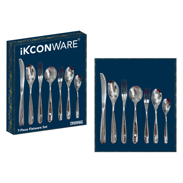 7-Piece Mirror-Polished Stainless Steel Cutlery Set