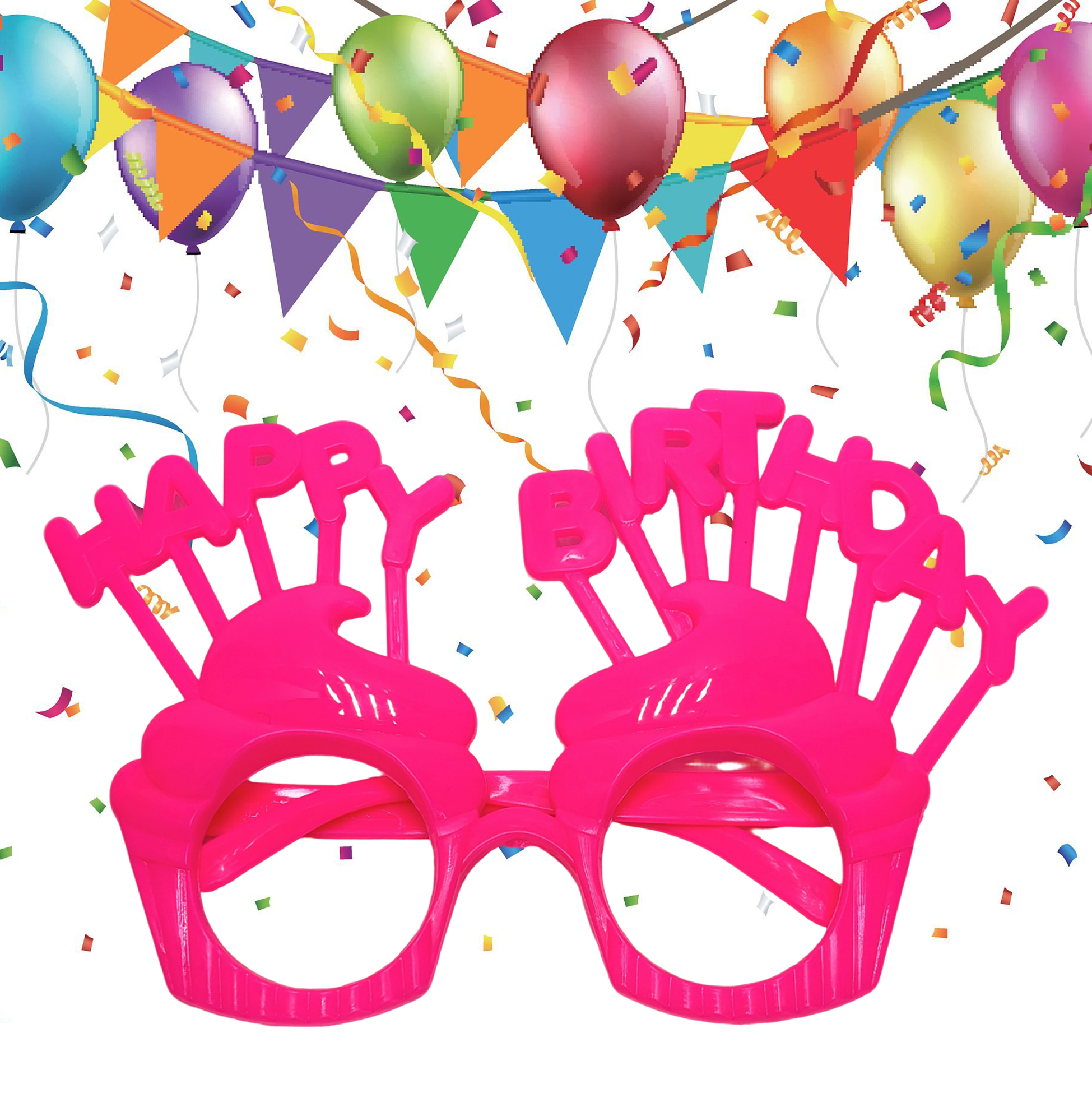 Cupcake-Shaped HappyBirthday Party Glasses
