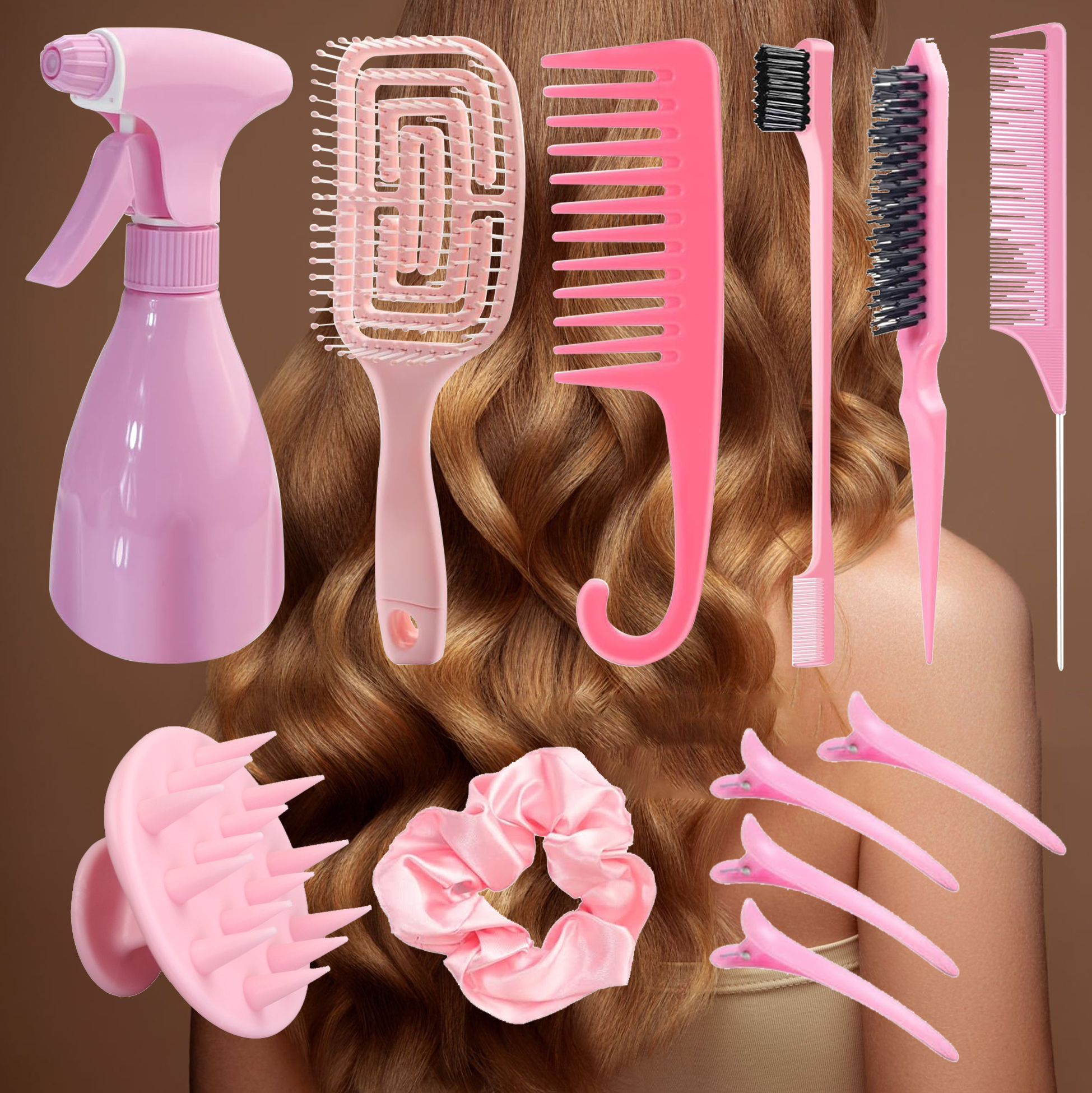 Pink Hair Styling Tool Kit