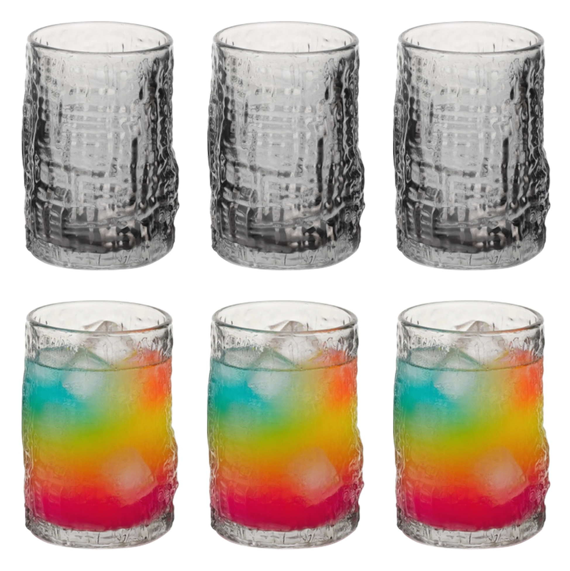 6-Piece Textured Maze-Pattern Glass Set
