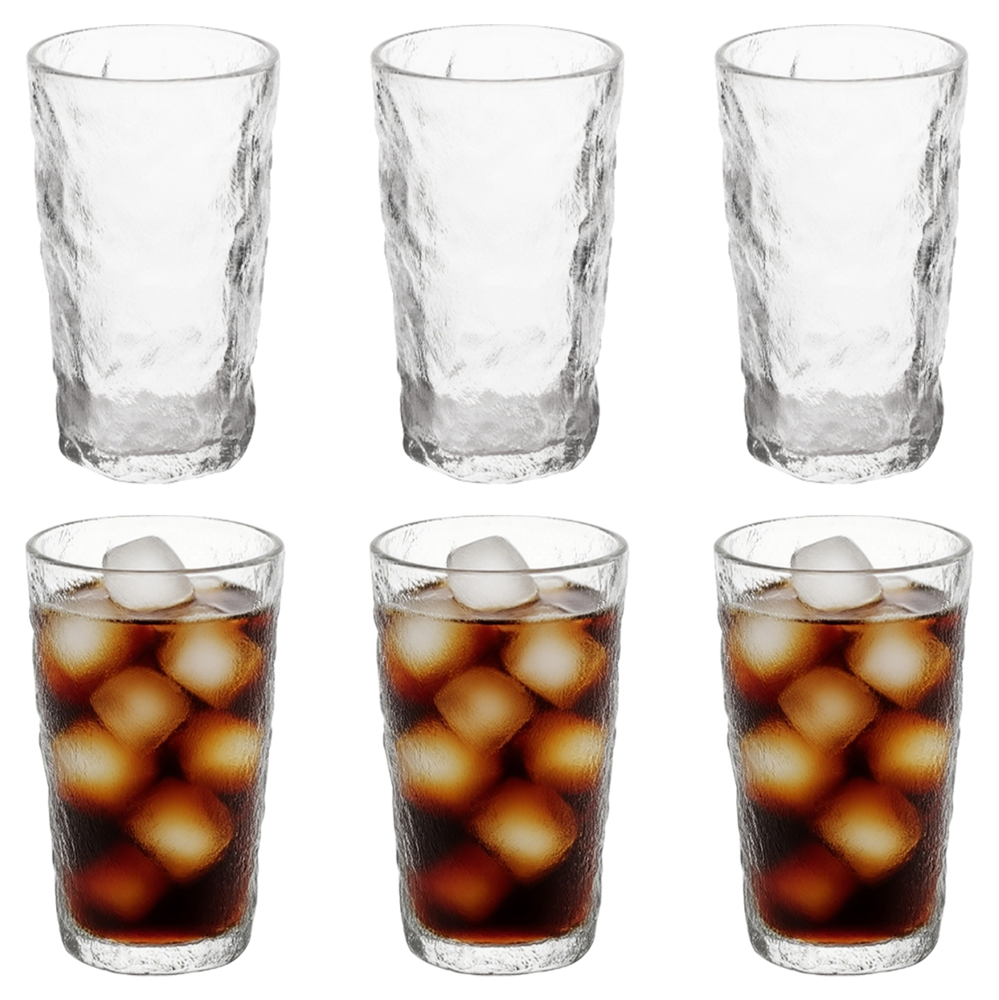 6-Piece Textured Ice Cube Glass Set