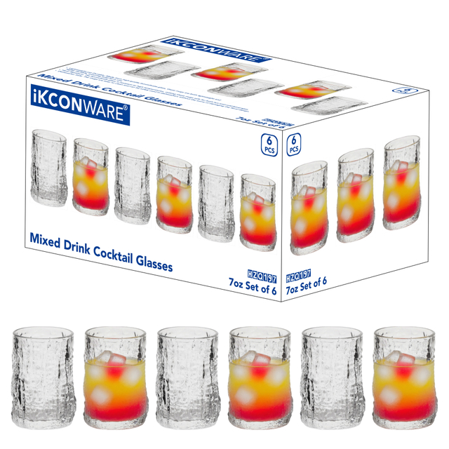 6-Piece Textured Cocktail Glass Set