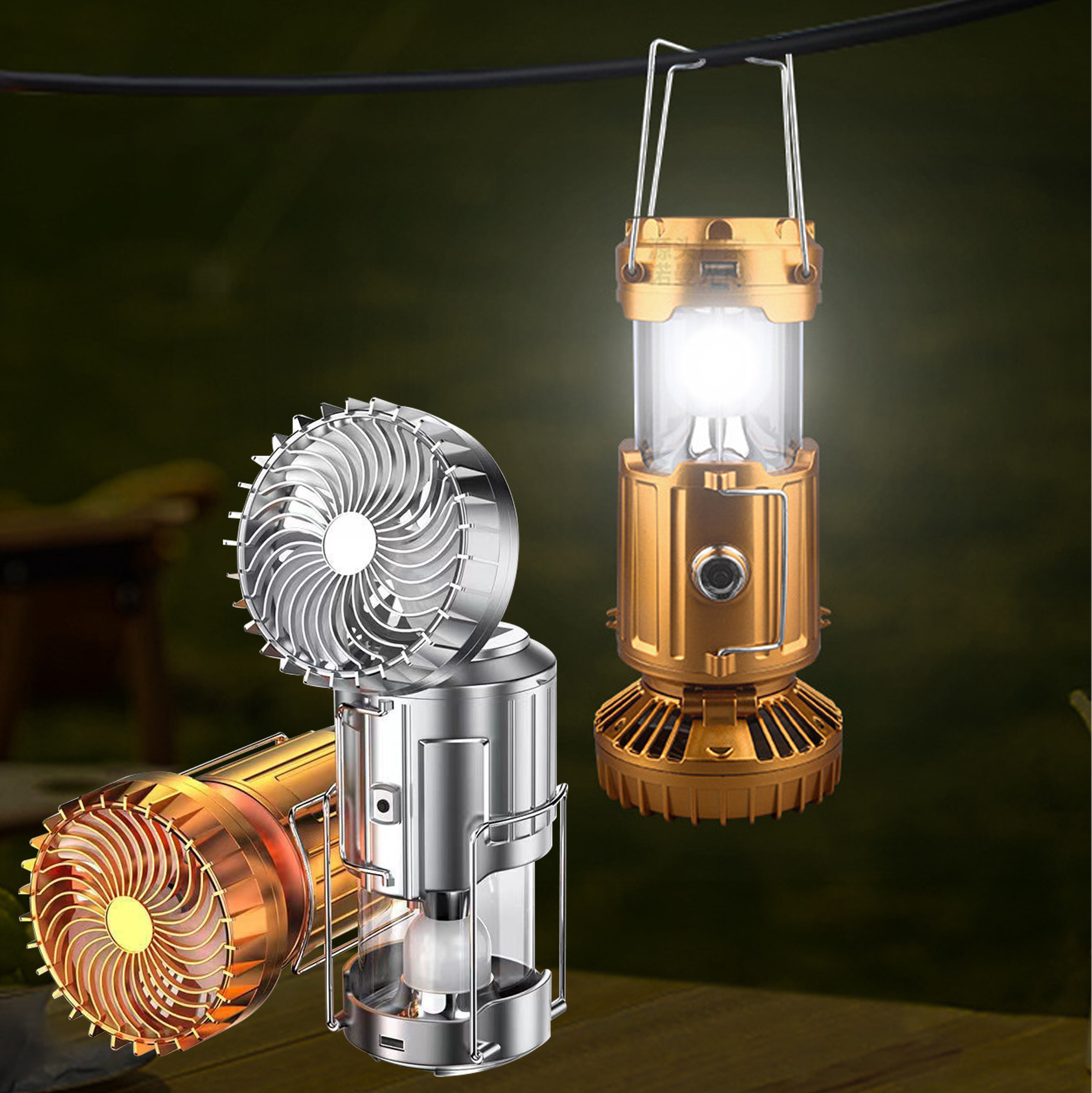 Multifunctional Solar Camping Fan Light
