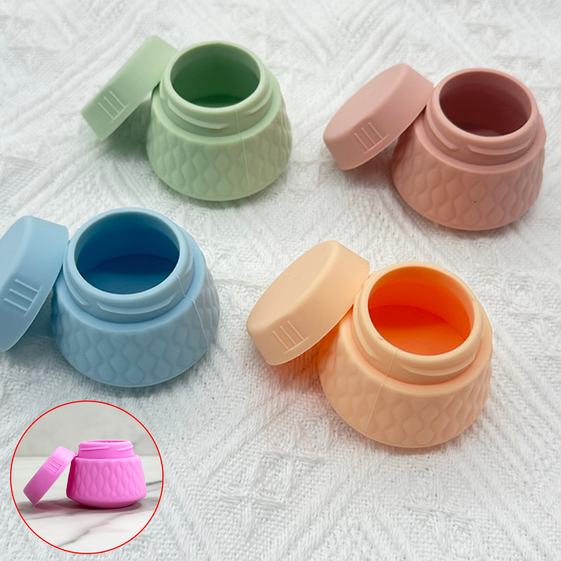 Mini Pink Silicone Cream Jar