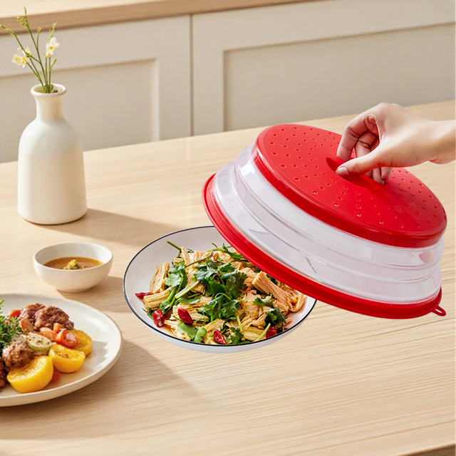 Collapsible Microwave Food Cover, Splatter Guard,Vented Microwave Lid for Food