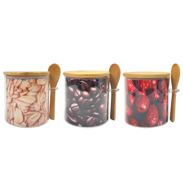 3-piece Glass Kitchen Storage Jar Set