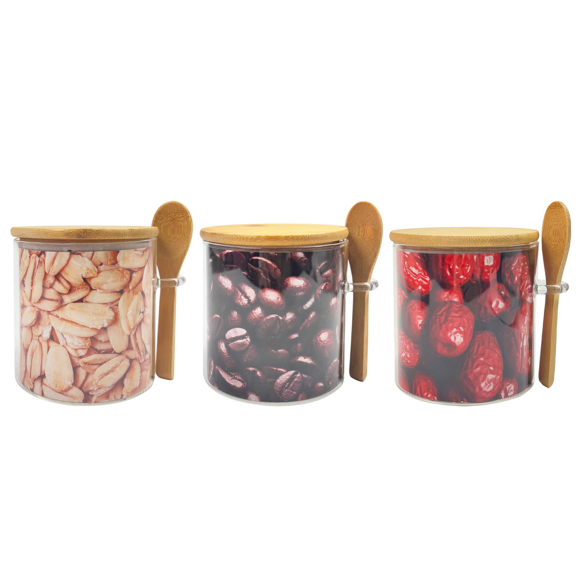 3-piece Glass Kitchen Storage Jar Set
