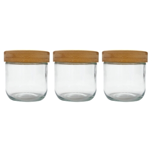 3-Piece Glass Storage Jars with Bamboo Lids