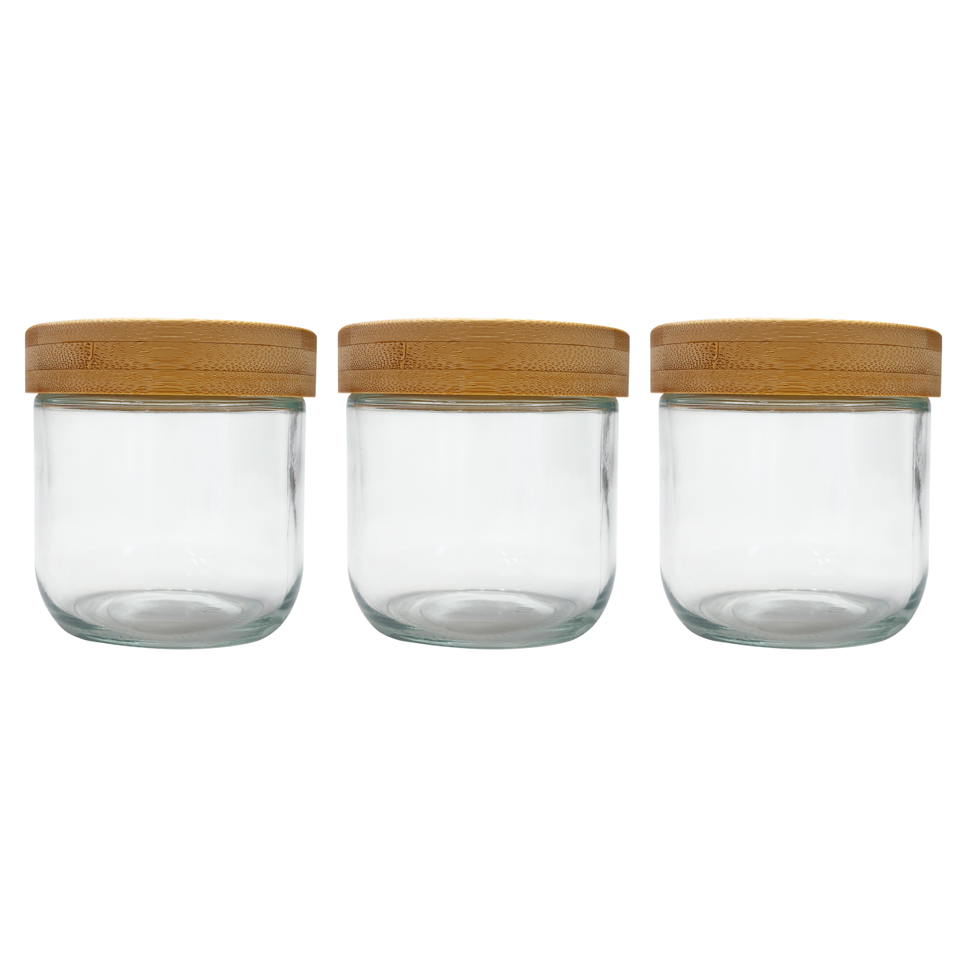 3-Piece Glass Storage Jars with Bamboo Lids