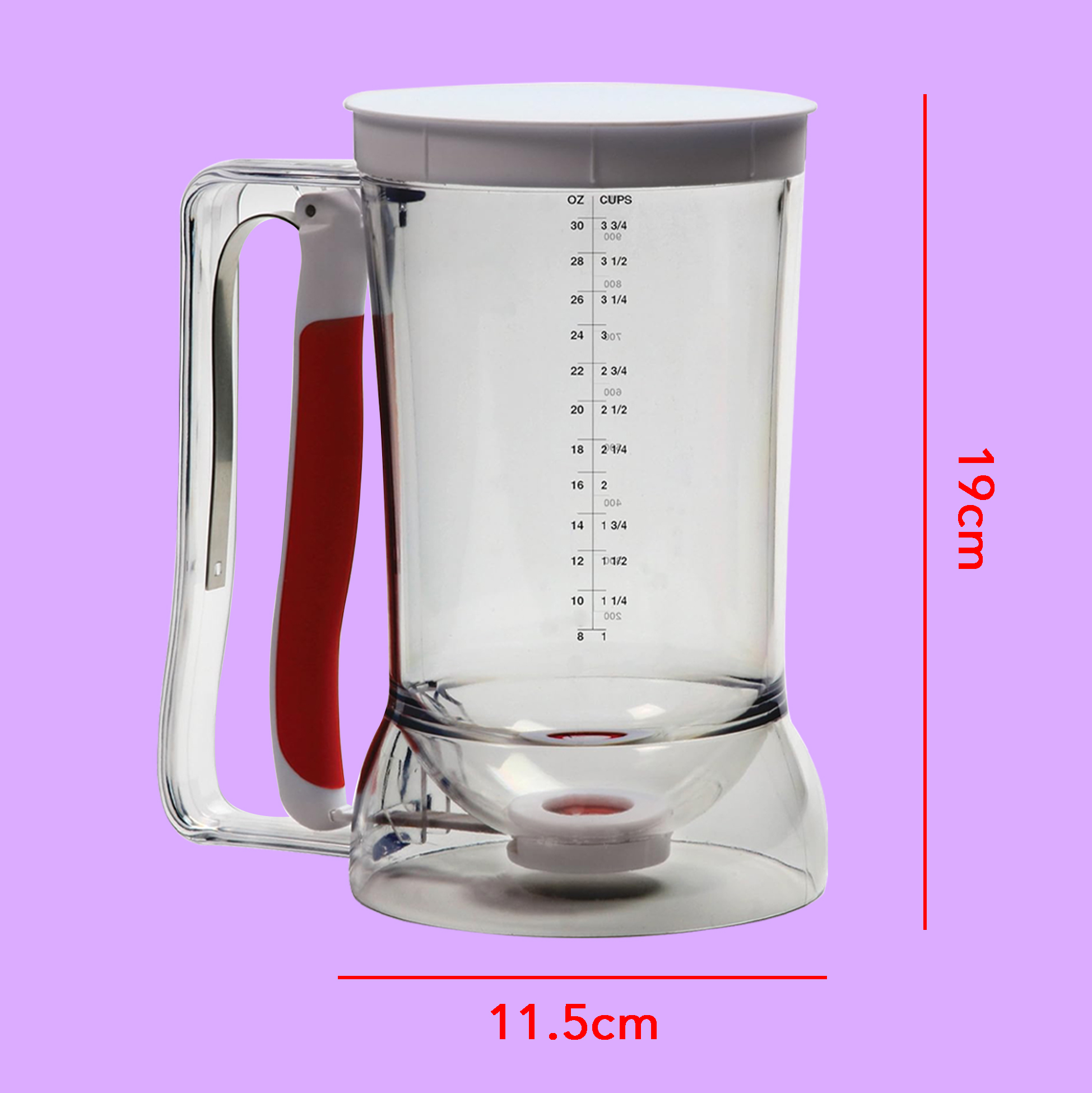 Pancake Batter Dispenser with Handle Measured Batter Dispenser for Baking