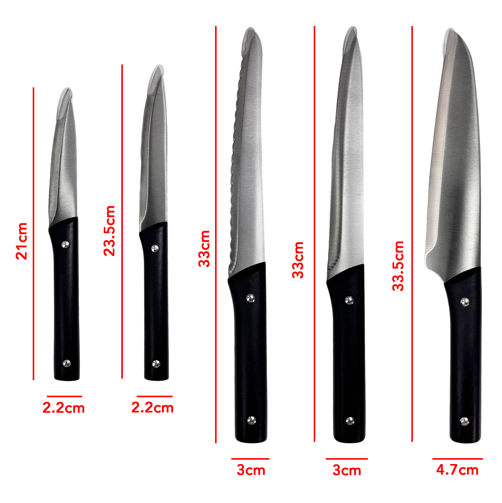 5-piece Stainless Steel Kitchen Knife Set