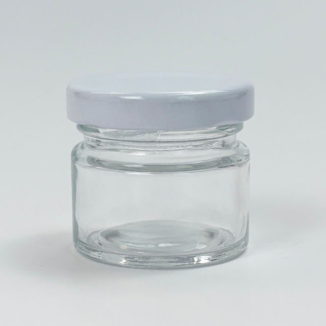Clear Glass Mini Cream Jar with Metal Lid Small Glass Cosmetic Cream Container