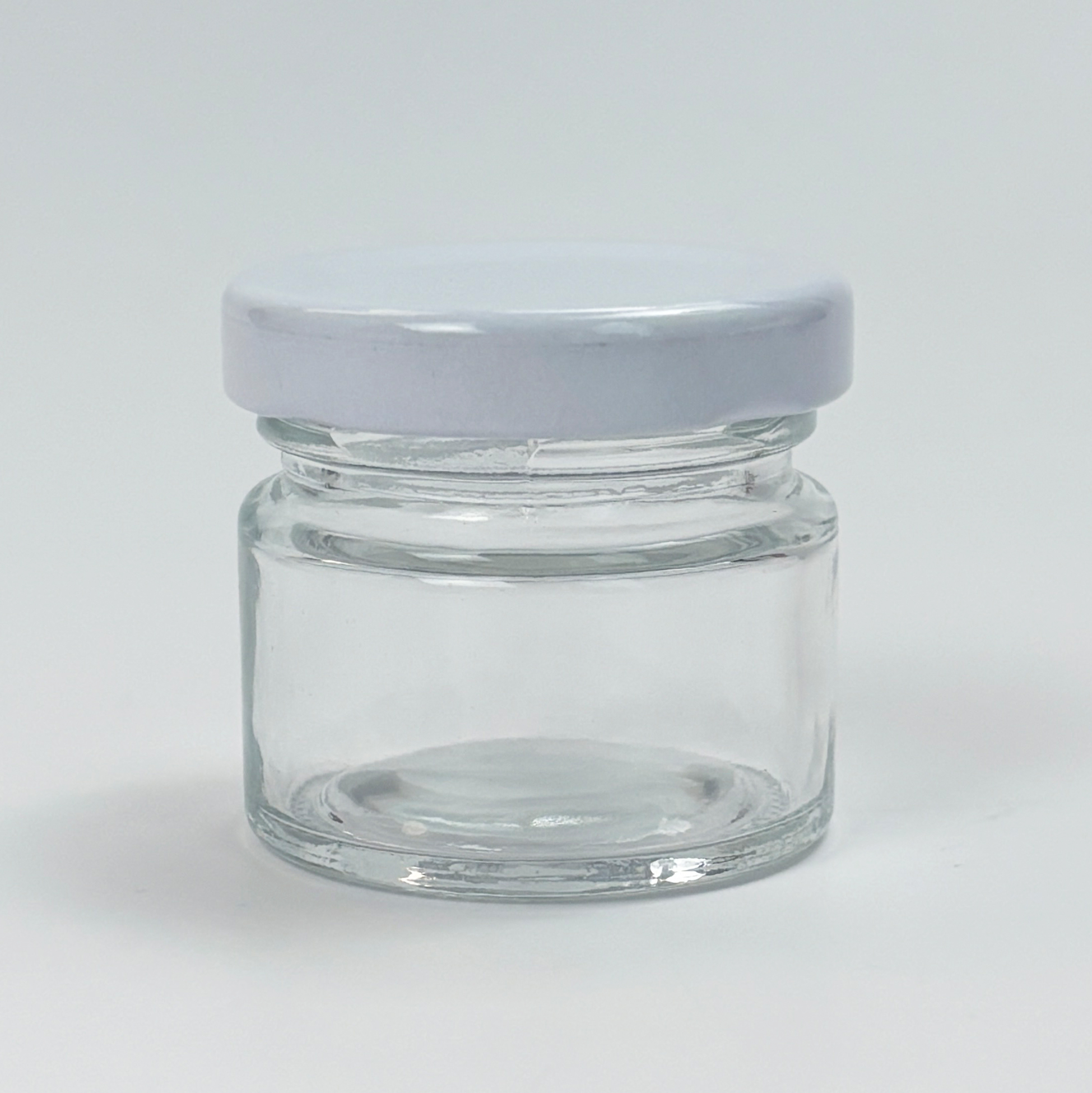 Clear Glass Mini Cream Jar with Metal Lid Small Glass Cosmetic Cream Container