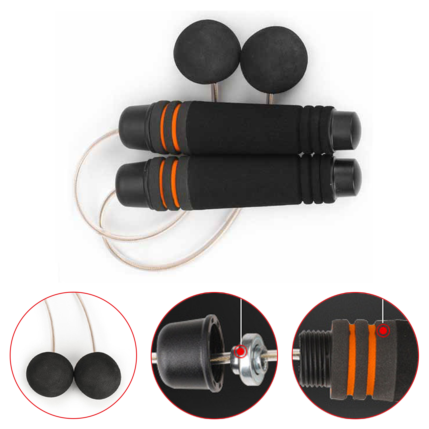 Professional Jump Rope 3 Colours Cordless Style Adjustable Jump Rope Bearing Steel Wire Sponge Handle Jump Rope