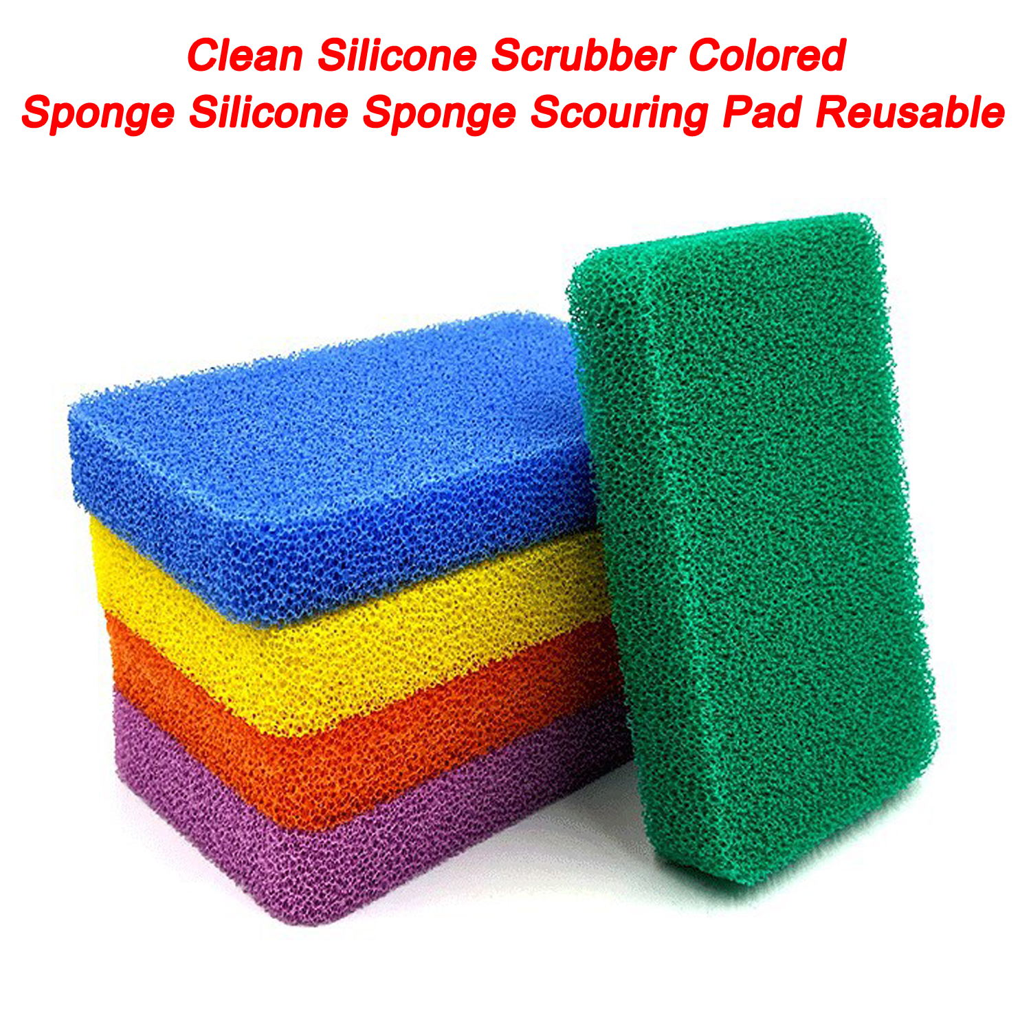Clean Silicone Scrubber Colored Sponge Silicone Sponge Scouring Pad Reusable And Dishwashing Silicone Brush