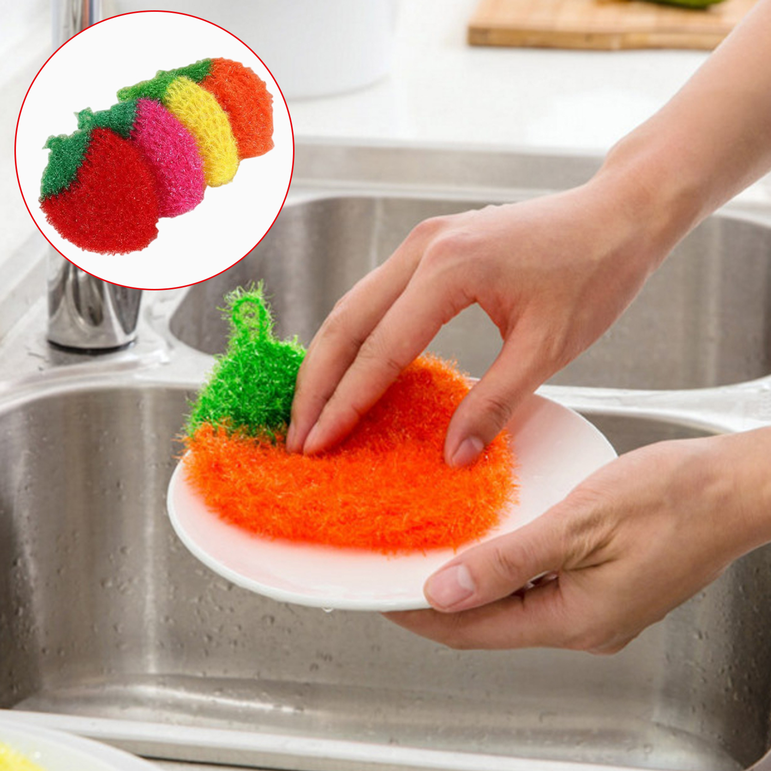 Dish Towel Non-stick Oil Kitchen Cleaning Brush Pot Dish Cloth Creative Strawberry