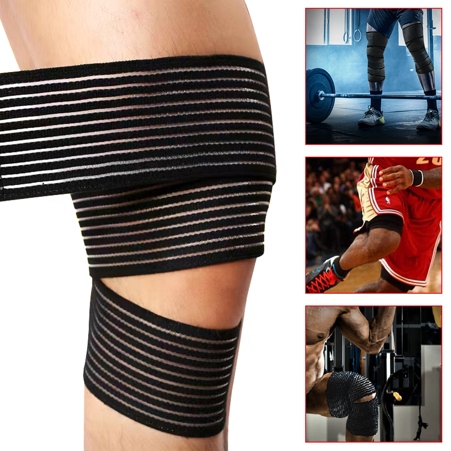 Elastic Wrap Knee Pads Pressurized Mountaineering Riding Leggings Straps Protective Gear Sports