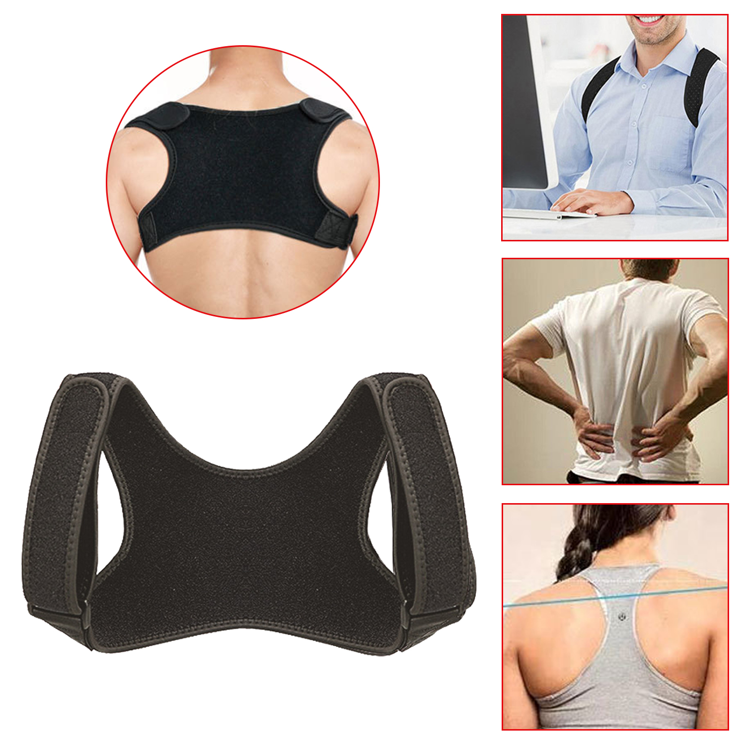 Spine Back Rest Support Belt Pain Relief Posture Corrector For Men And Women